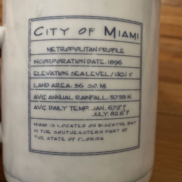 Starbucks Architecture Series Miami Magic City Coffee Mug 18 oz 2007 Ceramic - Picture 9 of 10